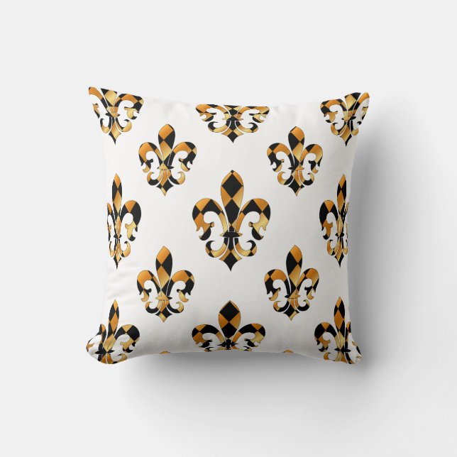 PixDezines Lilie/gold/schwarz/DIYbackground Kissen (Vorderseite)