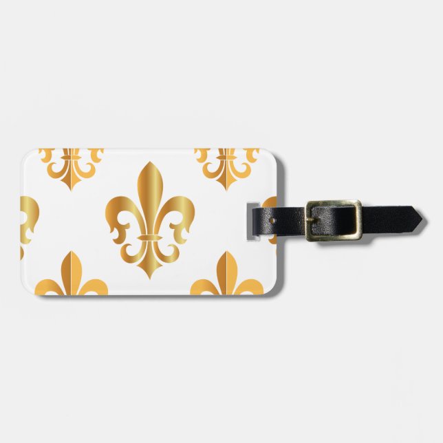 PixDezines Lilie/Imitate Gold/DIY Hintergrund Gepäckanhänger (Vorderseite horizontal)