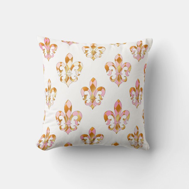 PixDezines Lilie/Rosa/Gold/DIYbackground Kissen (Vorderseite)