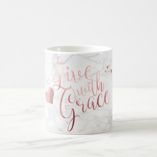 PixDezines LIVE MIT GRACE/Marmor+Imitate Rose Gold Kaffeetasse (Mittel)