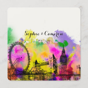 PixDezines LONDON FARBE LAUFEN/DIY HINTERGRUNDFARB Einladung