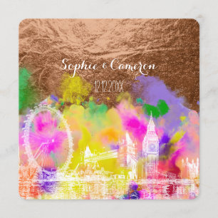 PixDezines LONDON FARBE RUN/IMITATS-COPPER Einladung