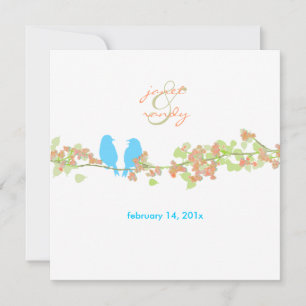 PixDezines LOVE BIRDS/BLAU/DIY-HINTERGRUND Einladung