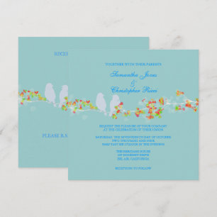 PixDezines LOVE BIRDS/DIY HINTERGRUND FARBE Einladung