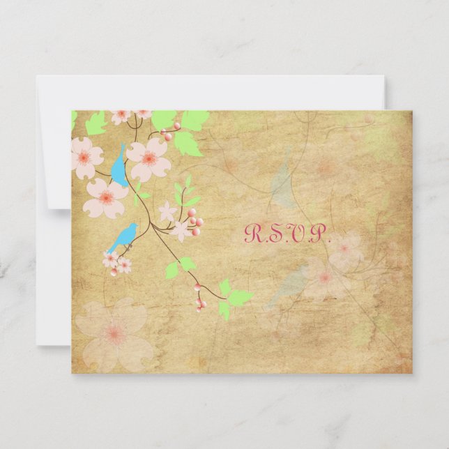PixDezines Love Birds RSVPs erfordern 12x18 Invite RSVP Karte (Vorderseite)