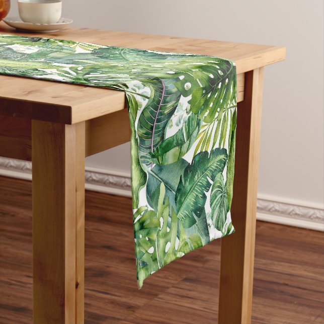 PixDezines Lush Greenery Tropical Foliage Kurzer Tischläufer (Beispiel)
