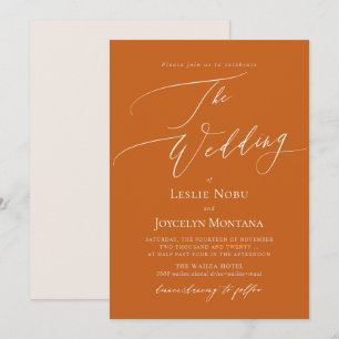 PixDezines Luxe Calligraphy DIY Terracotta Orange Einladung