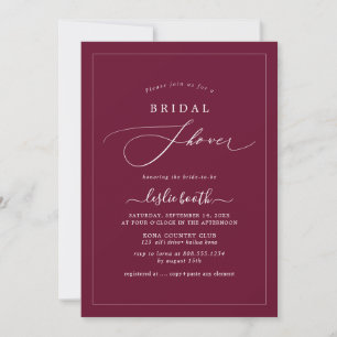 PixDezines Luxe Script Burgundy Brautparty Einladung