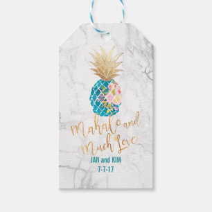PixDezines Mahalo/Aloha Ananas/Marmor Geschenkanhänger