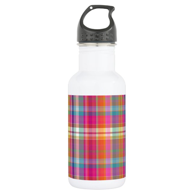 PixDezines malibu kariert Edelstahlflasche (Vorderseite)