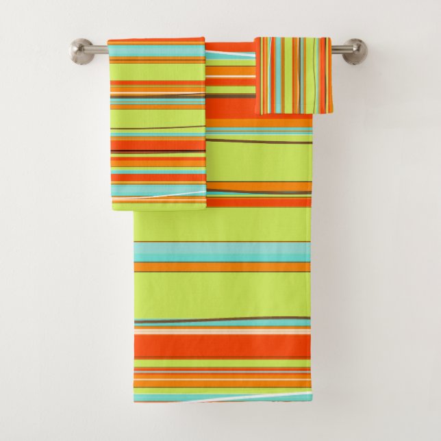 PixDezines Malibu Stripes, Lemon Lime Green Orange (En situation)