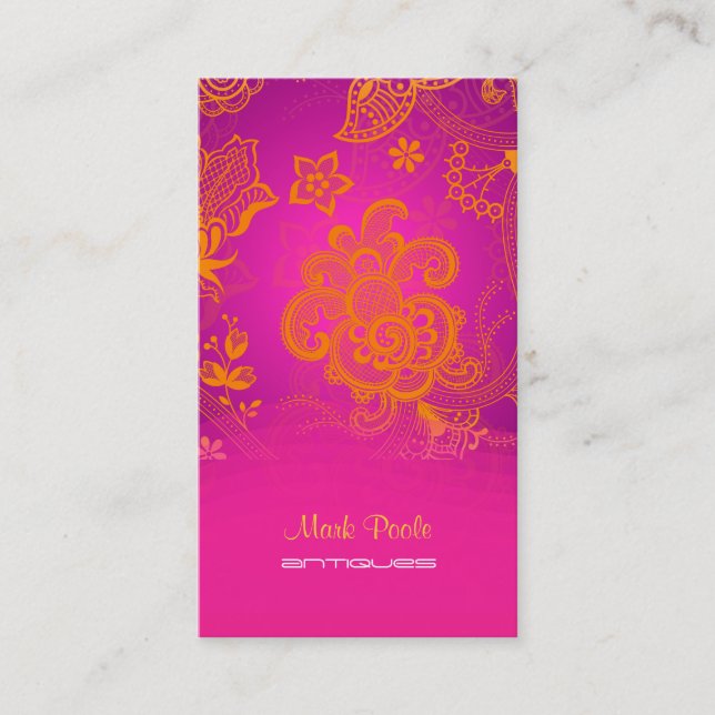 PixDezines Mandarine Paisley/Degustation Visitenkarte (Vorderseite)