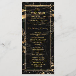 PixDezines Marble+Gold Veins Hochzeitsprogramm Programm