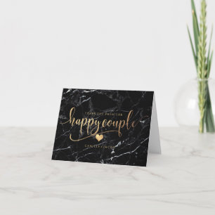 PixDezines Marble+Imitate Gold/Glückliches Paar Vi Dankeskarte