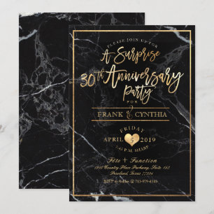 PixDezines Marble/Imitate Gold/Jubiläum Party Einladung