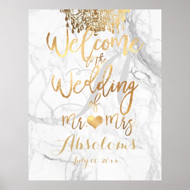 PixDezines Marble/Imitate Gold Kronier/Empfang Poster (Vorne)