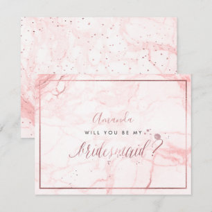 PixDezines Marble+Imitate Rose Gold, Bridesmaid Einladung