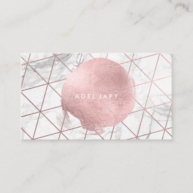 PixDezines Marble+Imitate Rose Goldener Foil Visitenkarte (Vorderseite)
