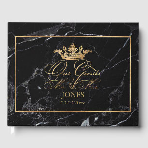 PixDezines Marble+Imitats Goldkrone+Extravagantes Gästebuch