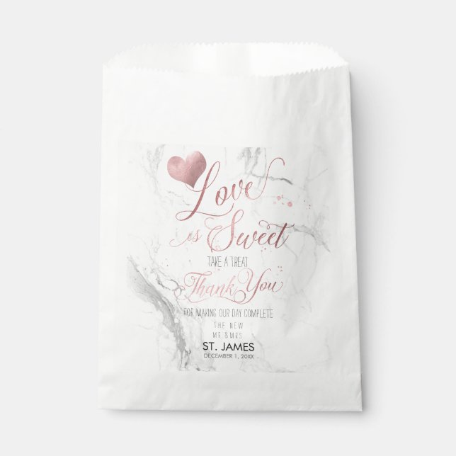 PixDezines MARBLE LIEBE IST ROSE-GOLD SWEET+IMITAT Geschenktütchen (Vorderseite)