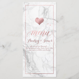 PixDezines Marble/Shine Menü/Imitate Rose Gold Menükarte