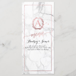 PixDezines Marble/Shine Menu/Imitats Rose Gold Menükarte