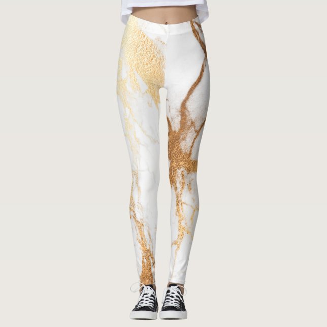 PixDezines Marble Slab/Imitate Gold Venen Leggings (Vorderseite)