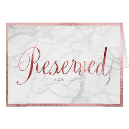 PixDezines Marbre+Faux Rose Gold/Table Réservée