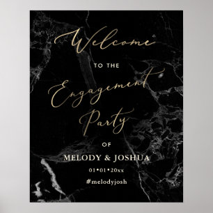 PixDezines Marmor + Faux Gold Willkommens Hochzeit Poster