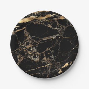 PixDezines Marmor/Imitat Gold Venen Pappteller