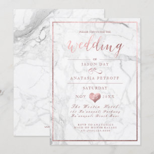 PixDezines Marmor/Imitat Rose Gold/Hochzeit Einladung