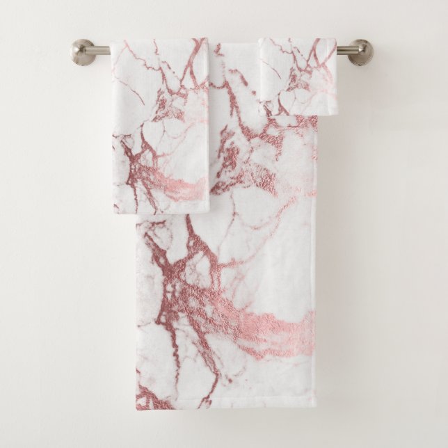 PixDezines Marmor + Imitat Rose Gold Venen Badhandtuch Set (Insitu)