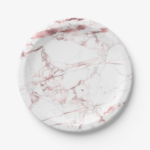 PixDezines Marmor/Imitat Rose Gold Venen Pappteller