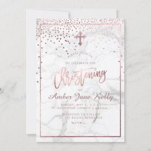 PixDezines Marmor+Imitate Rose Gold Punkte/Christe Einladung