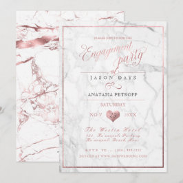 PixDezines Marmor/Imitate Rose Gold/Verlobung Einladung