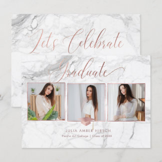 PixDezines Marmor Imitats Rose Gold 2018 Abschluss Einladung