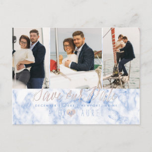 PixDezines Marmor+Rosé Pink Save the Date Postkarte