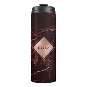 PixDezines MASALA RED MARBLE IMITATS ROSE GOLD VEI Thermosbecher