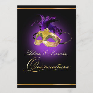 PixDezines Maskerade/Amethyst purpur/DIY Farbe!! Einladung