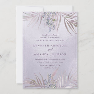 PixDezines Mauve+Lilac Palmen, Irisierend Einladung