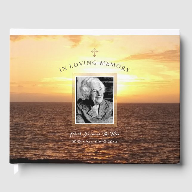 PixDezines Memorial Sunset Beach Gästebuch (Vorderseite)