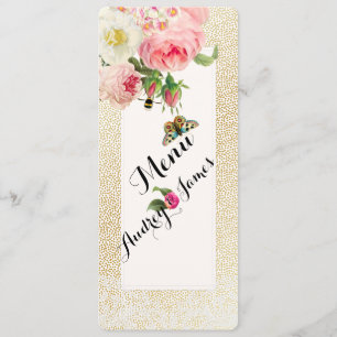 PixDezines Menü Faux Gold Sprenkel/Rosen Menükarte