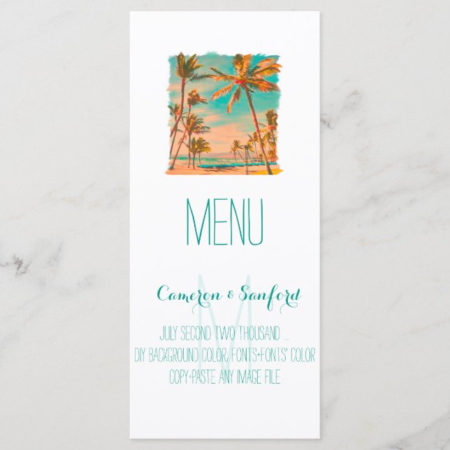 PixDezines menu Plage hawaii vintage/turquoise (Devant)