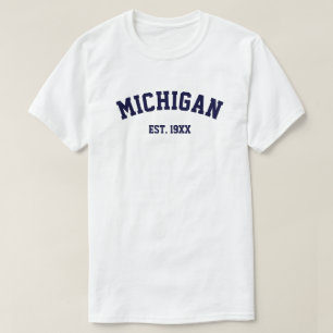 PixDezines MICHIGAN/DIY TEXT+FARBE/CAPRI BLUE T-Shirt