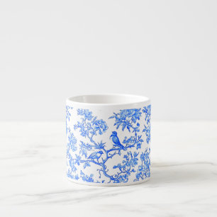 PixDezines Ming Blau Chinoiserie, Vogel-Pfingstros Espressotasse