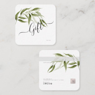 PixDezines Minimalist Eukalyptus E-Geschenkkarte Quadratische Visitenkarte