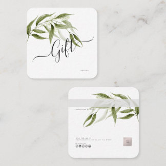 PixDezines Minimalist Eukalyptus E-Geschenkkarte Quadratische Visitenkarte