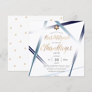 PixDezines Minimalistische Bar Mitzwa, Faux Gold Einladung