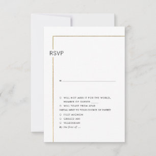 PixDezines Minimalistische Faux-Gold-RSVP-Rahmen Einladung