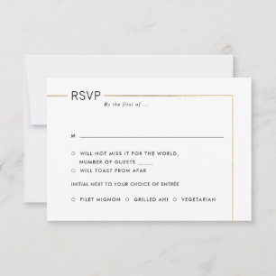 PixDezines Minimalistische RSVP-Faux-Gold-Rahmen Einladung